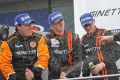 Max (Centre) celebrating a win in his Ginetta days (Photo by Marc Waller)