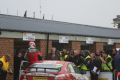 Sutton climbs out to celebrate with the ITV4 camera (Photo by Marc Waller)